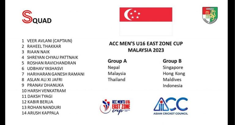 U16 Singapore Squad | Singapore Cricket Association